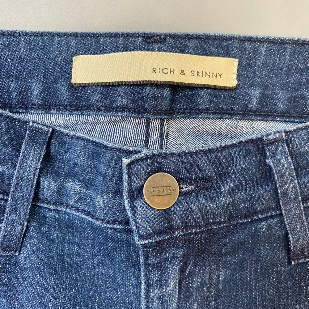 Women's RICH & SKINNY Blue Distressed Skinny Jeans Size 28 USA - Picture 4 of 14